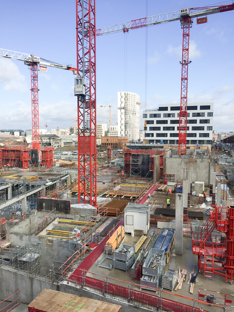 Vue d'ensemble du chantier du Grand équipement documentaire - mars 2019